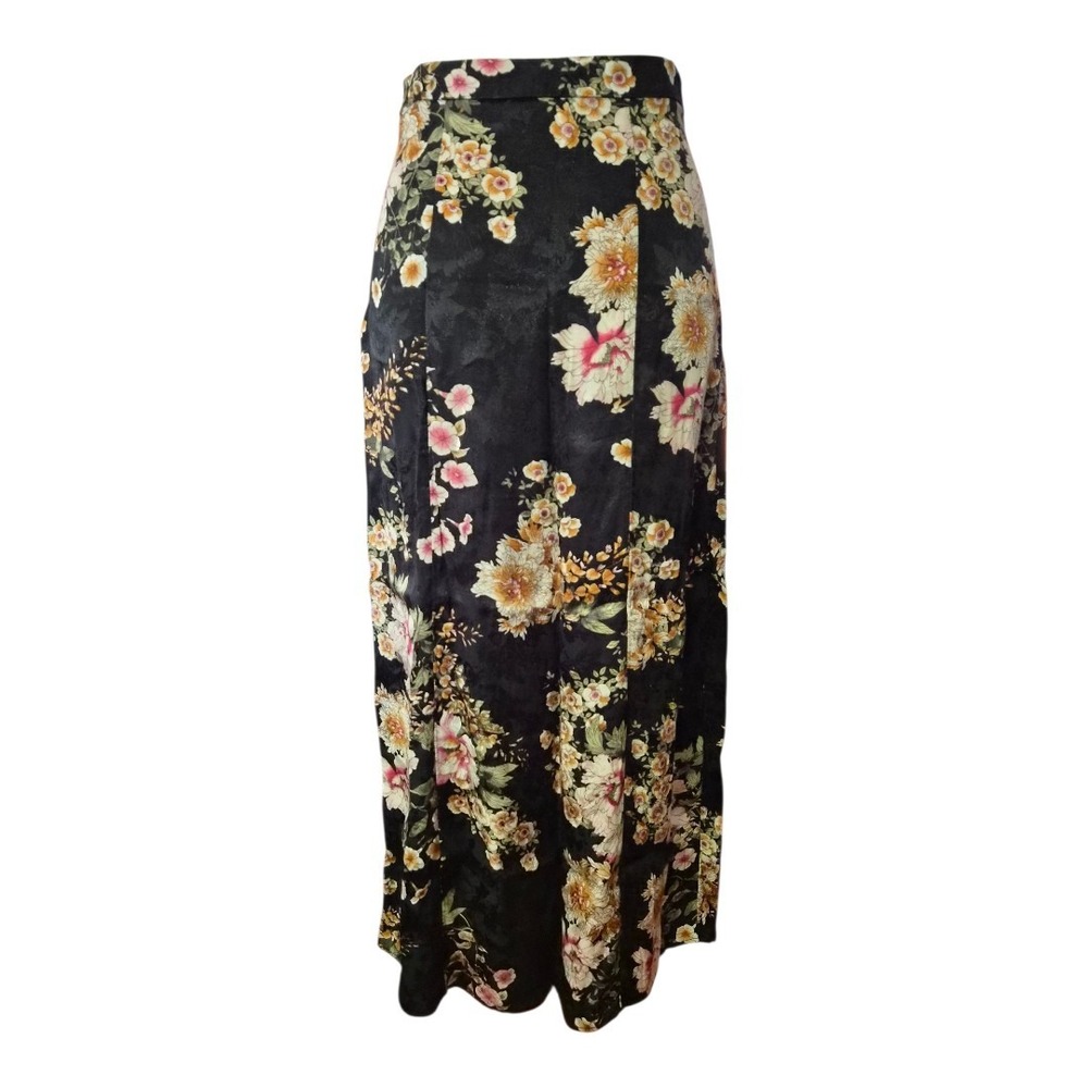 Maeve Anthropologie Women's Floral Maxi Skirt Black Multicolor Viscose Size 0